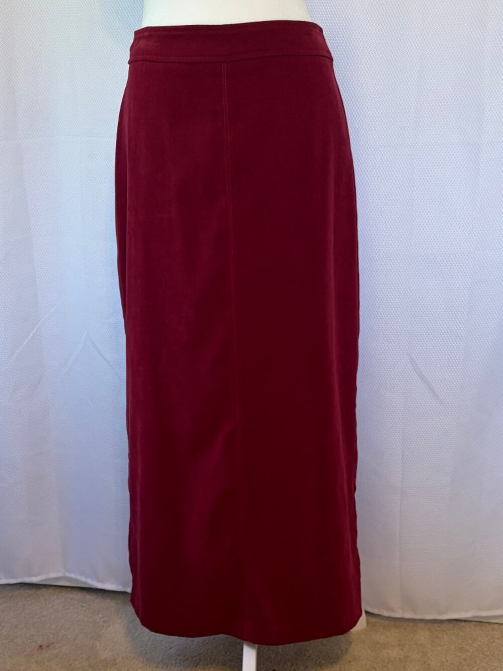 Vintage Studio C Burgundy/Merlot Column Maxi Skirt